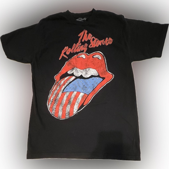 💋Rolling Stones Hot Lips Tongue America USA Flag Rock Official T-Shirt Large - Picture 7 of 10